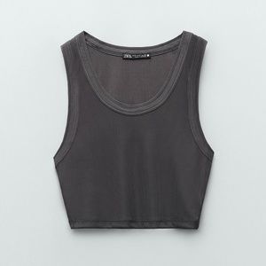 NEW Zara Essential Ribbed Crop Top